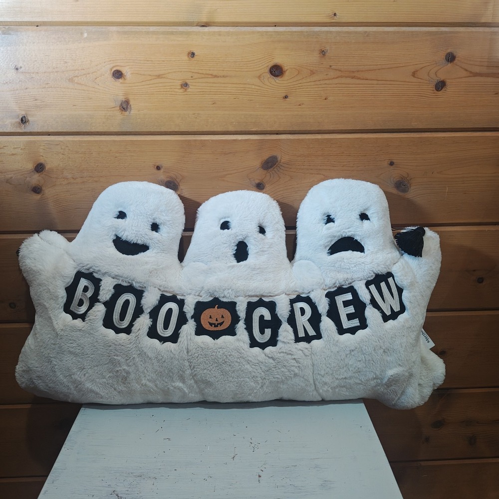 Martha Stewart 30X16" BOO CREW Ghost Halloween  Decorative Pillow TRIPLETS